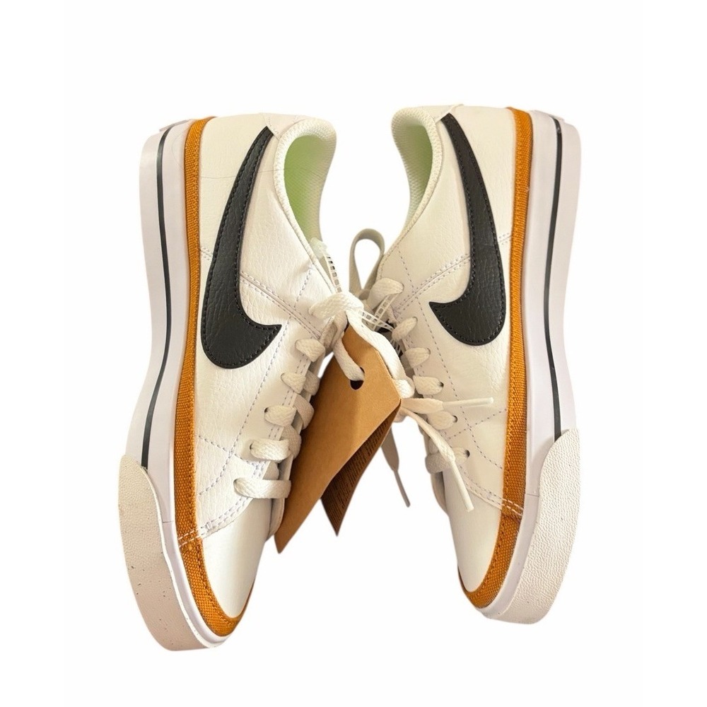Nike Women's Size 5.5 Court Legacy Sneaker -White Desert Ochre Team Orange Black - Picture 2 of 6